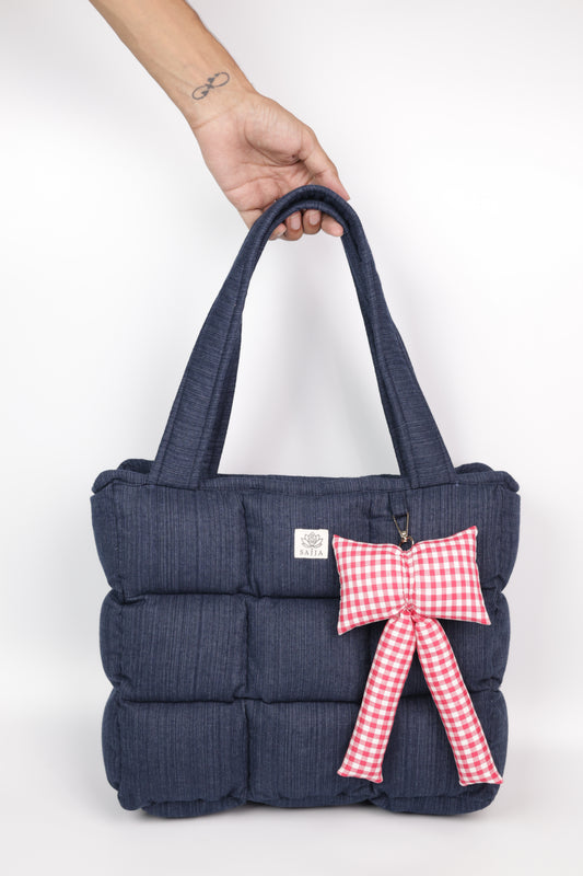 Denim Puffer Tote