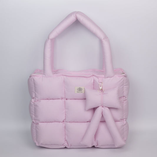 Pink Puffer Tote Bag
