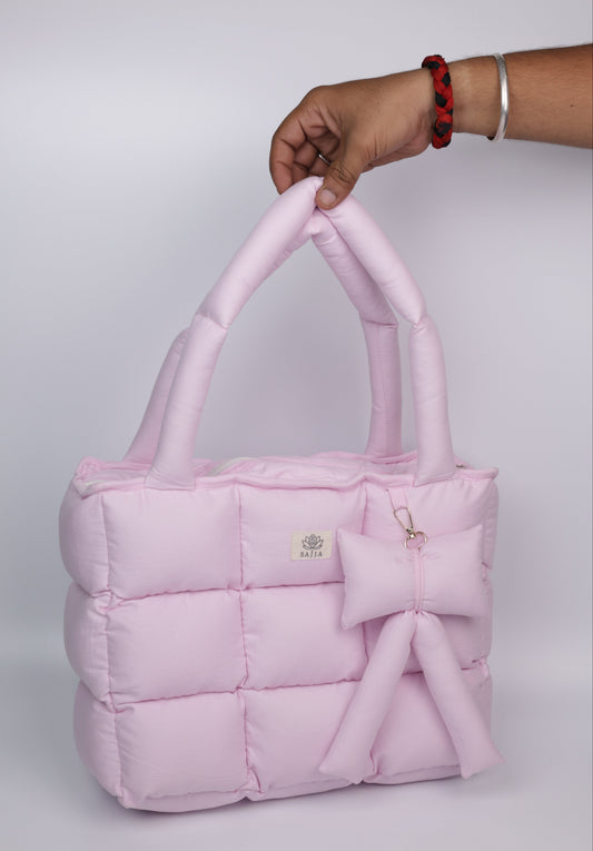 Pink Puffer Tote Bag