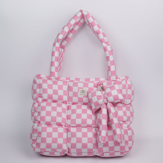 Pink Picnic Puffer Tote