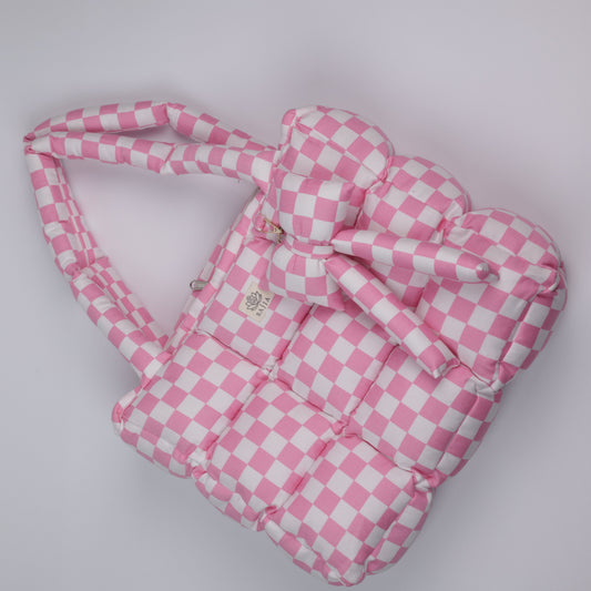 Pink Picnic Puffer Tote