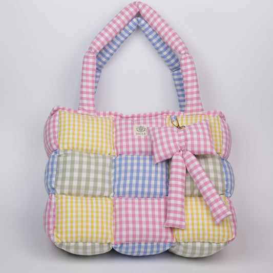Rainbow Gingham Tote