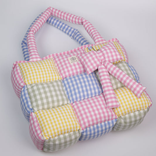 Rainbow Gingham Tote