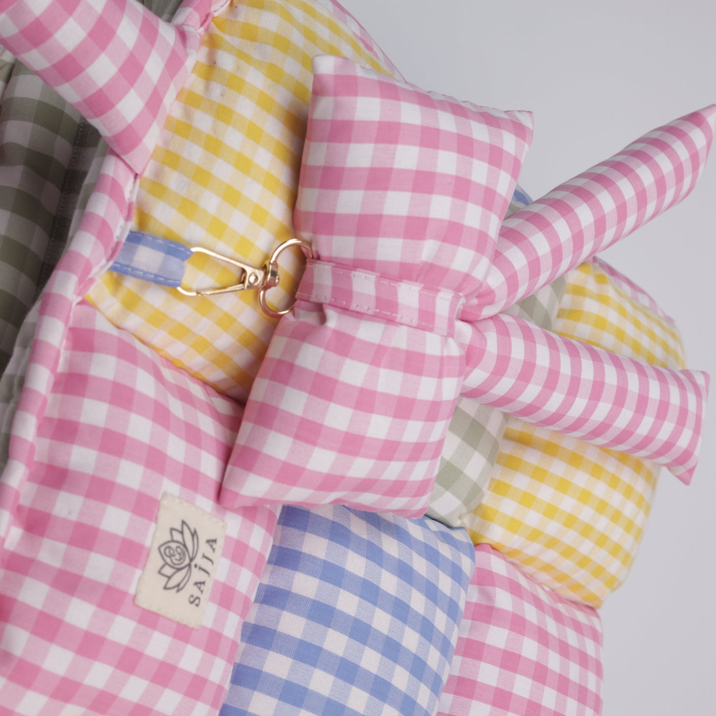 Rainbow Gingham Tote