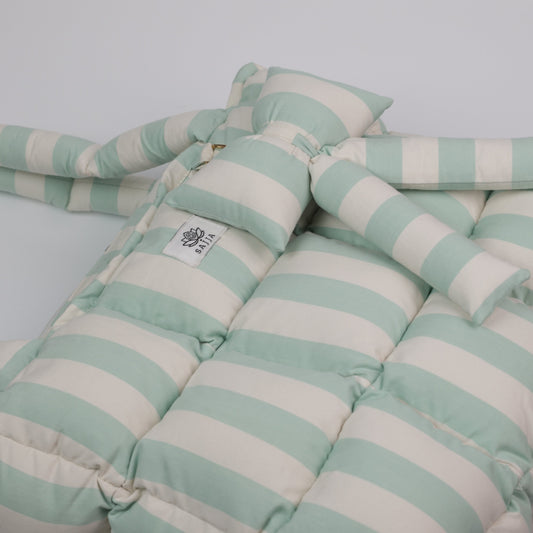Green Strip Puffer Bag