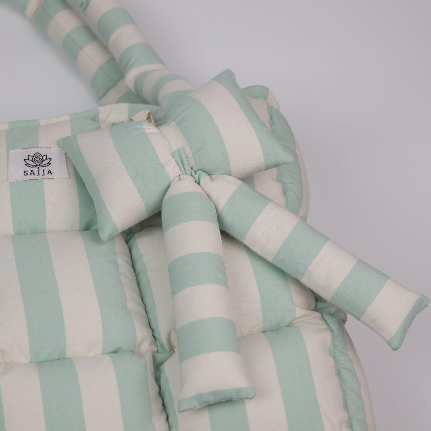 Green Strip Puffer Bag
