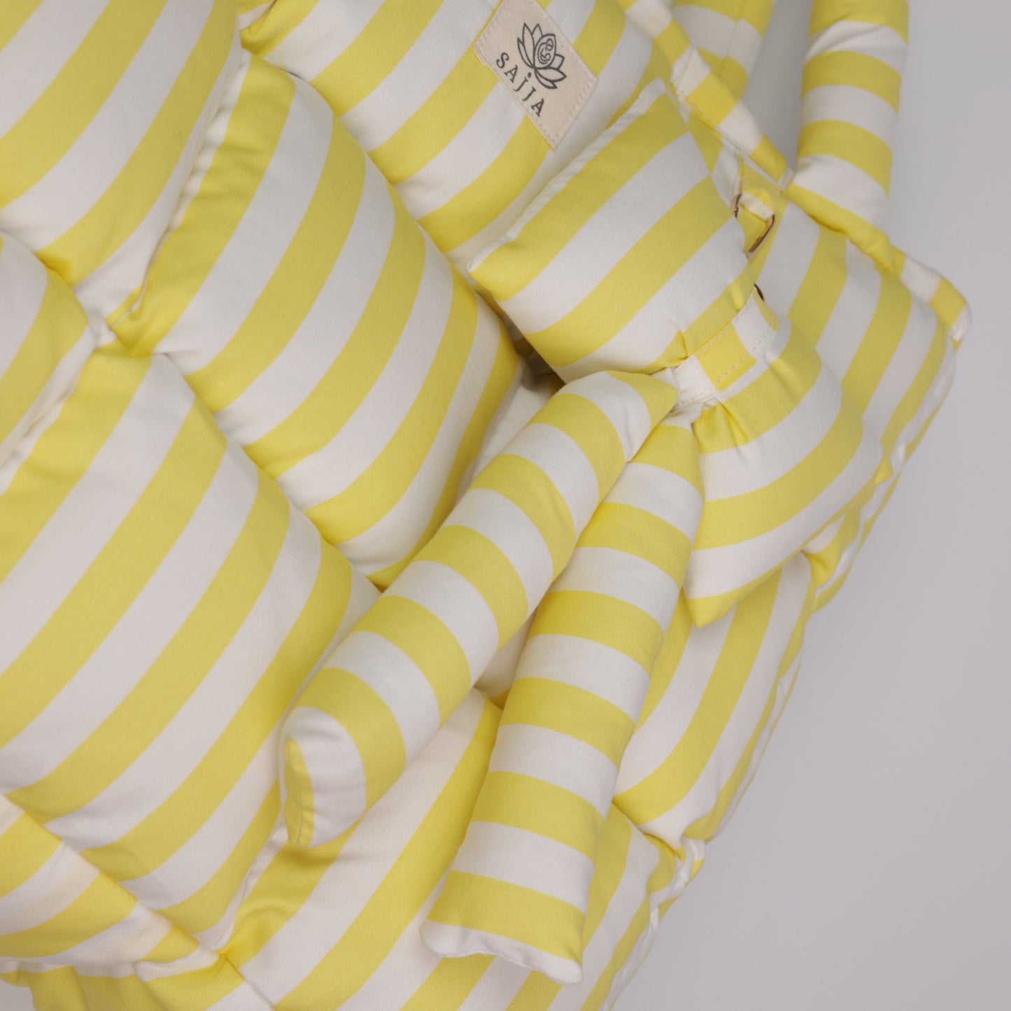 Yellow Strip Puffer Tote