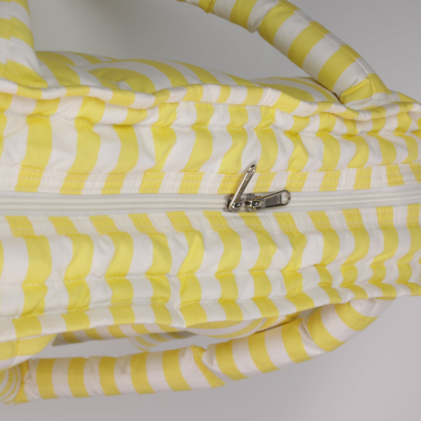 Yellow Strip Puffer Tote