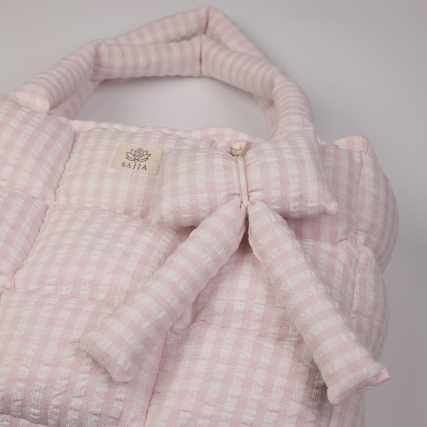 Pink Strip Puffer Tote