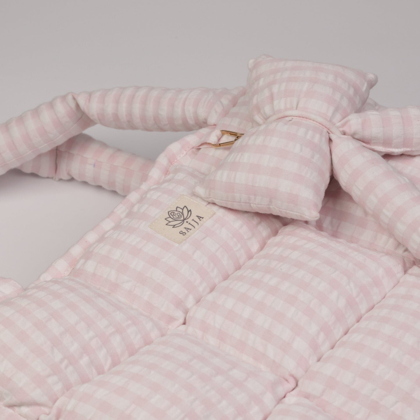 Pink Strip Puffer Tote