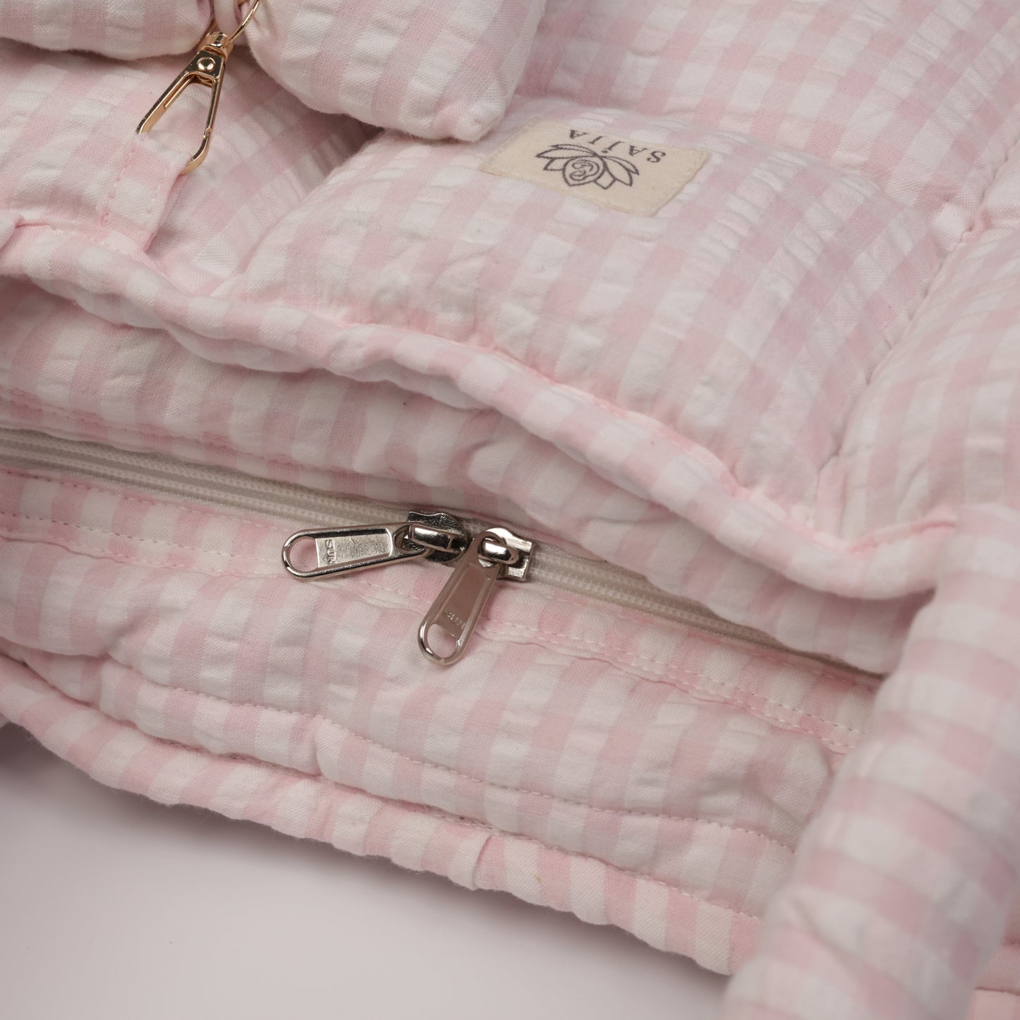 Pink Strip Puffer Tote