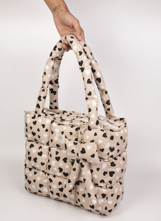 Heart Bloom Puffer Tote