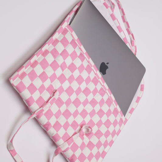 Blush Check Laptop Sleeve