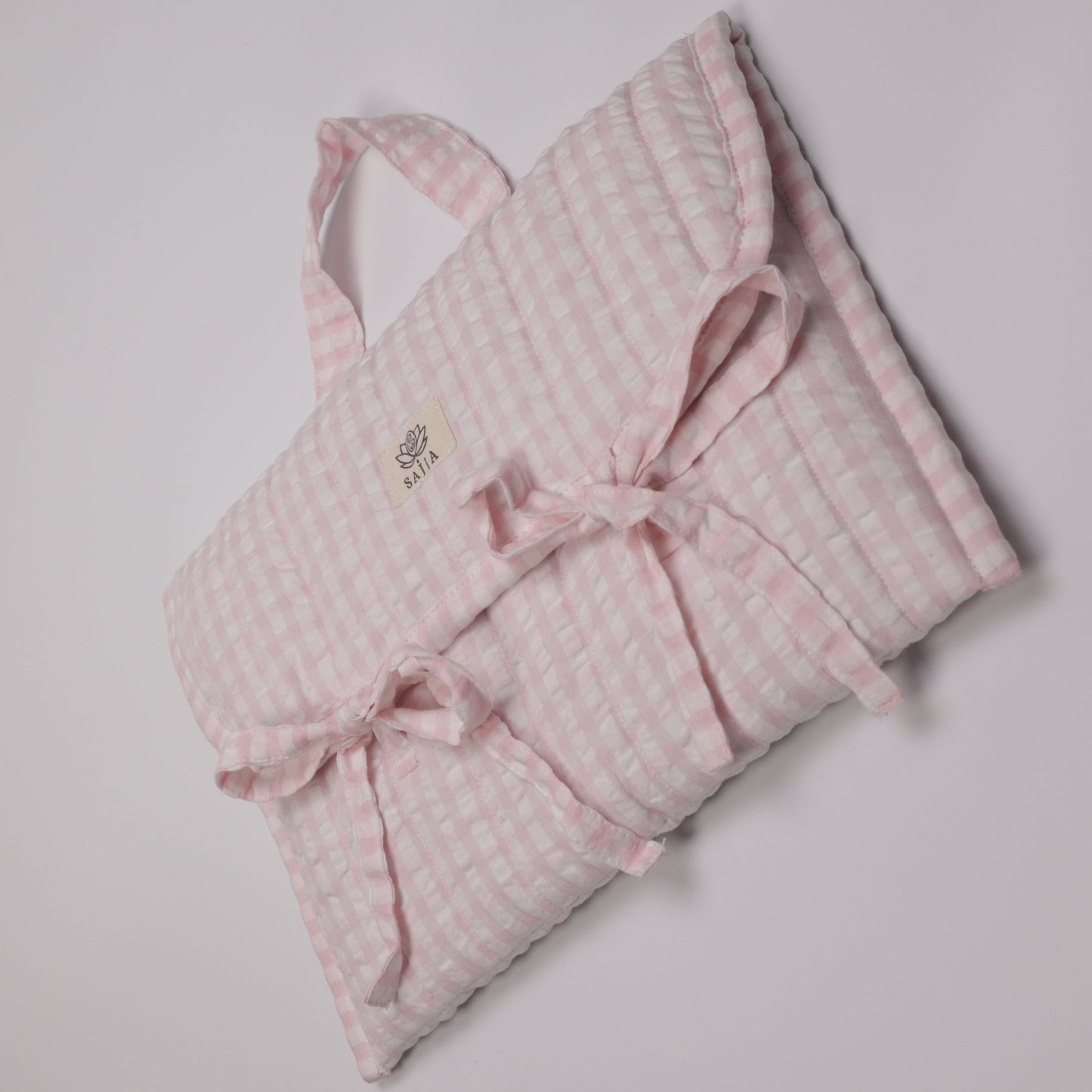 Pink Seersucker Laptop Sleeve
