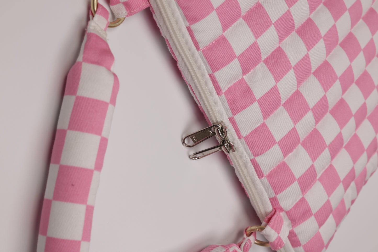 Blush Check Puffy Laptop Bag
