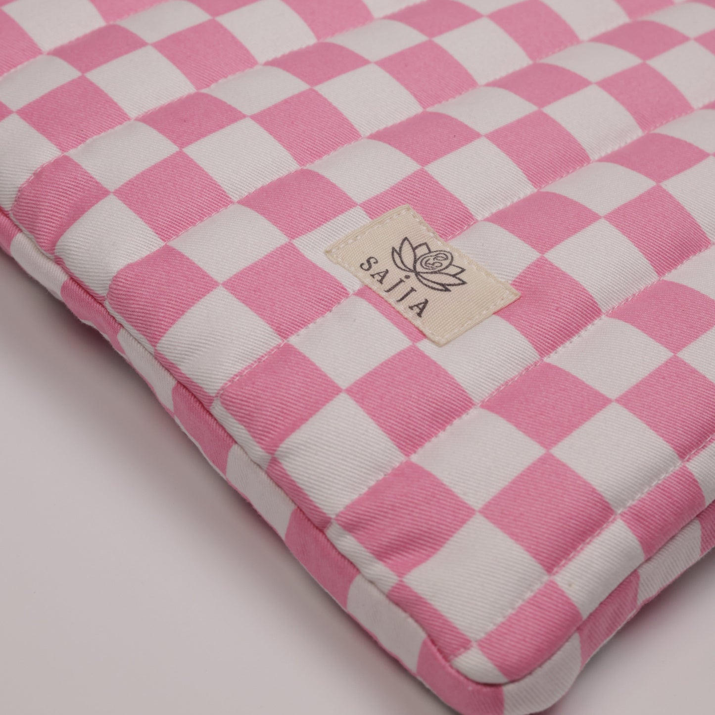 Blush Check Puffy Laptop Bag
