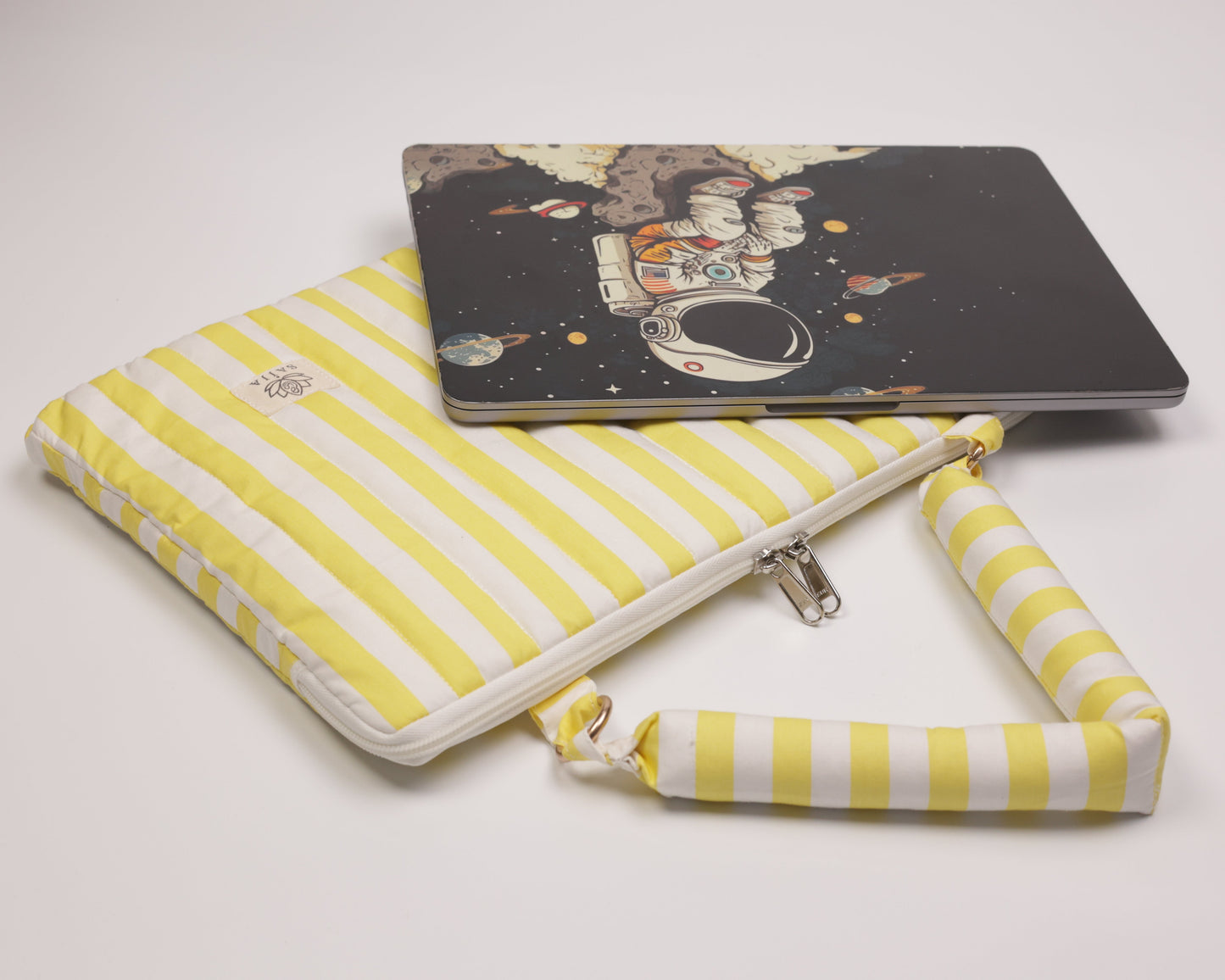 Sunshine Stripe Puffy Laptop Bag