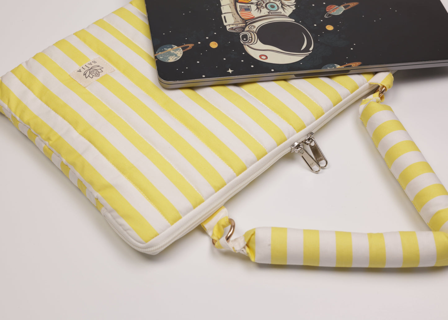 Sunshine Stripe Puffy Laptop Bag
