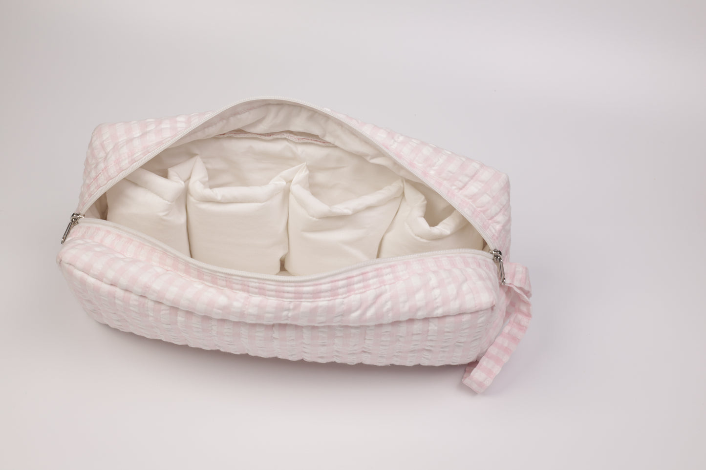 Pink Stripe Hair Essentials Case