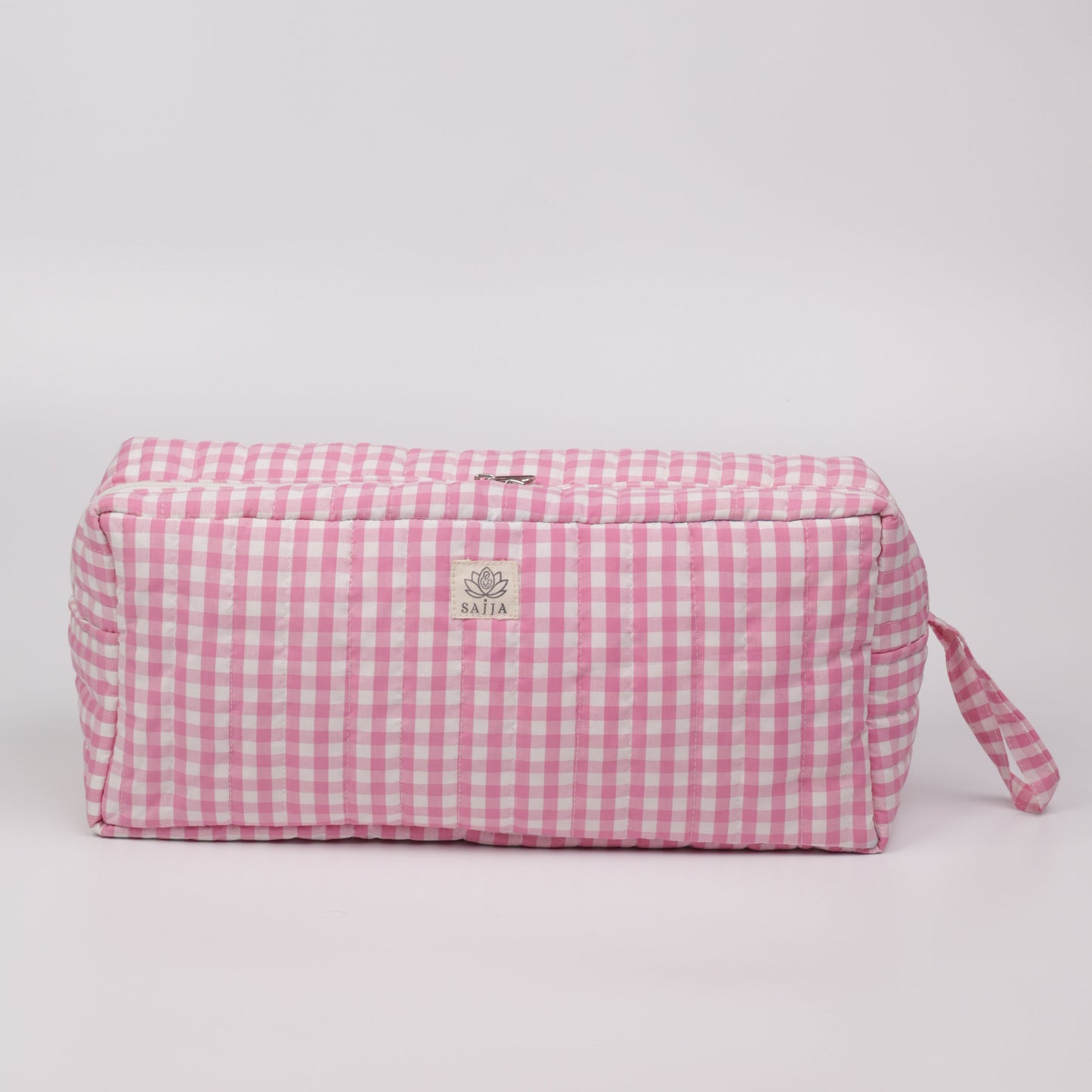 Blush Gingham Hair Essentials Case